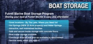 Boat storage - great locations at Hot and Heber Springs and Nashville; attractive, well maintained facilities; safe and secure; boat trailer storage available; drop off and pick-up available by appointment; service ready when you need it